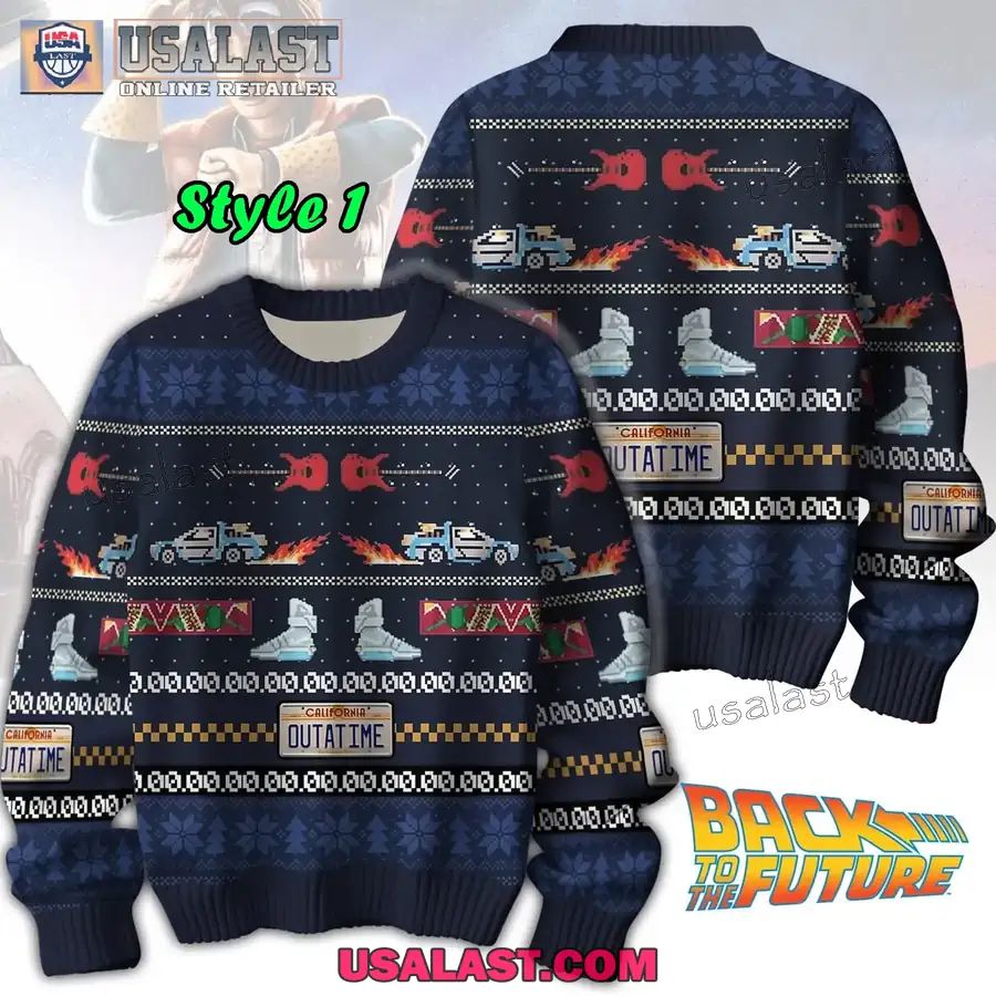 Back To The Future Ugly Christmas Sweater - Adult & Kids T-Shirts, Sweatshirts & Hoodies apparel design preview 1