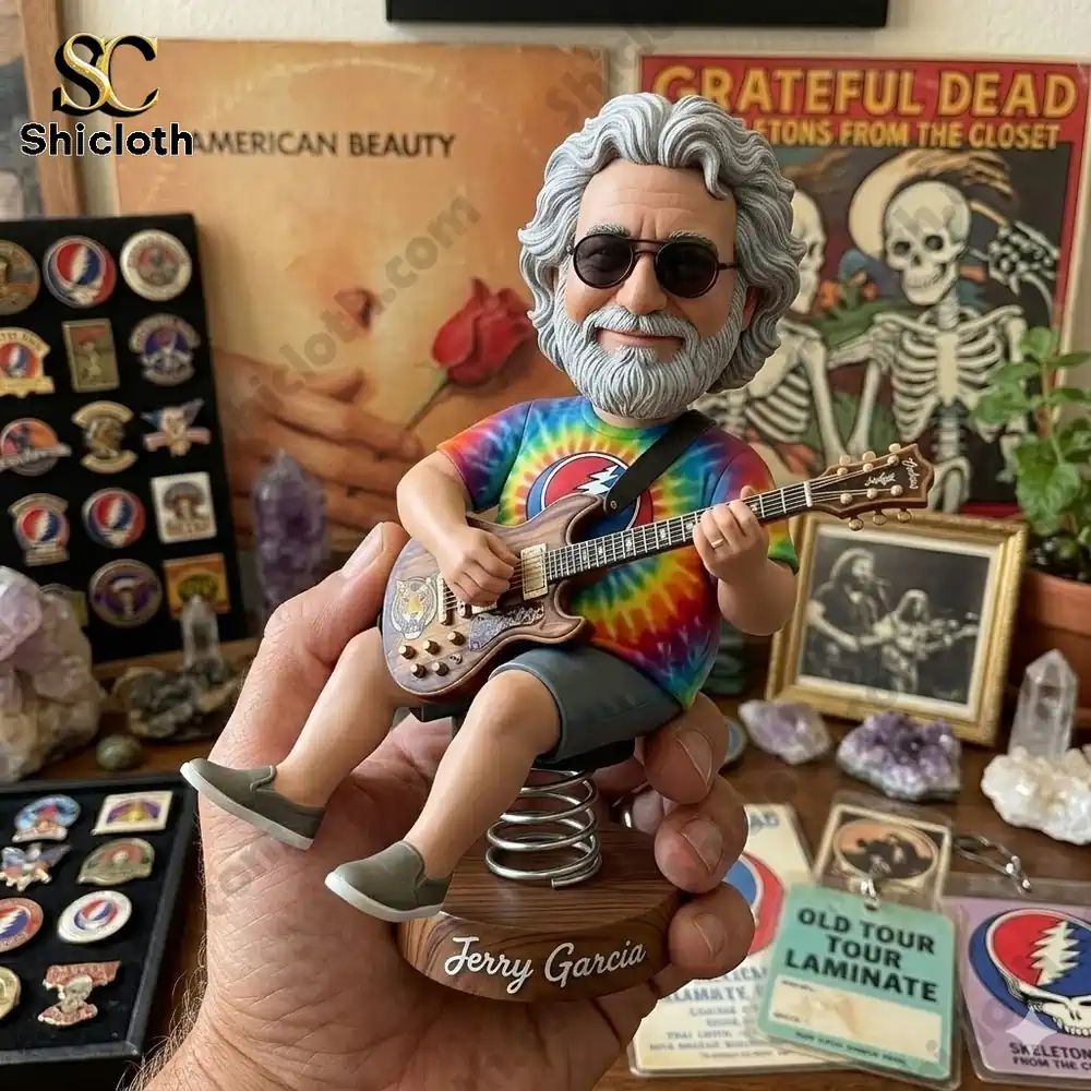 Grateful Dead Jerry Garcia Bobblehead - Adult & Kids T-Shirts, Sweatshirts & Hoodies apparel design preview 1
