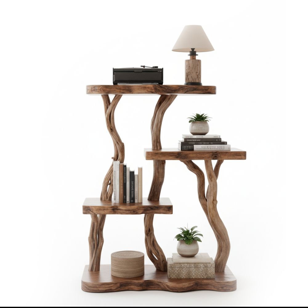 Handcrafted Driftwood Bookcase Nightstand Rustic Tree - Adult & Kids T-Shirts, Sweatshirts & Hoodies apparel design preview 1