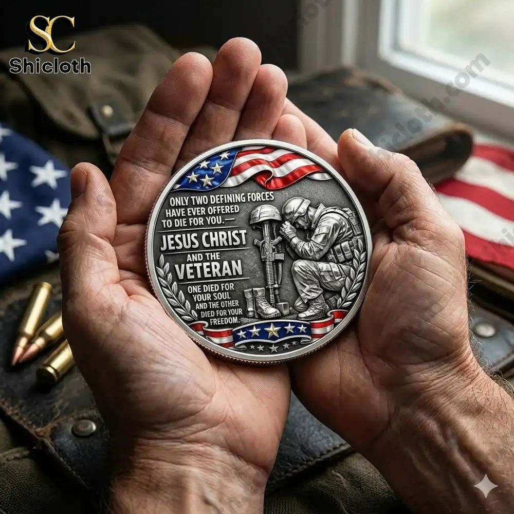 Jesus Christ Veteran Tribute Coin - Adult & Kids T-Shirts, Sweatshirts & Hoodies apparel design preview 1