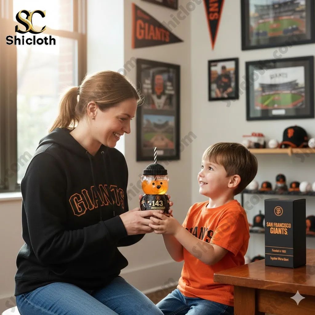 San Francisco Giants Anniversary Bear Cup - Adult & Kids T-Shirts, Sweatshirts & Hoodies apparel design preview 1