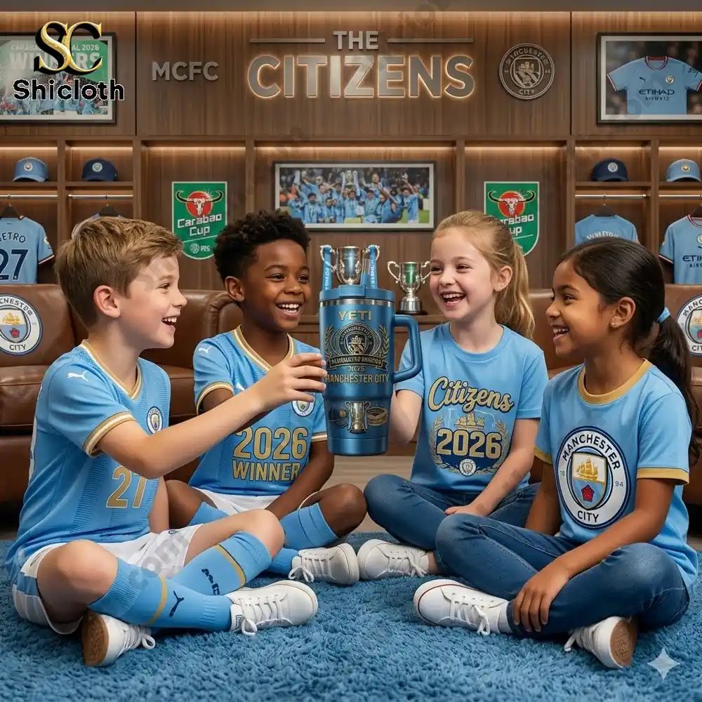 Manchester City Carabao Cup 2026 Champions Yeti - Adult & Kids T-Shirts, Sweatshirts & Hoodies apparel design preview 1