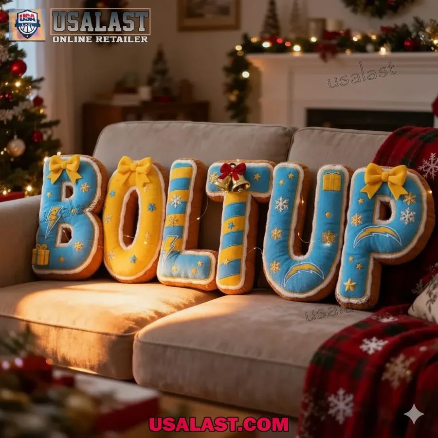 Los Angeles Chargers Christmas Plush Pillow - Adult & Kids T-Shirts, Sweatshirts & Hoodies apparel design preview 1