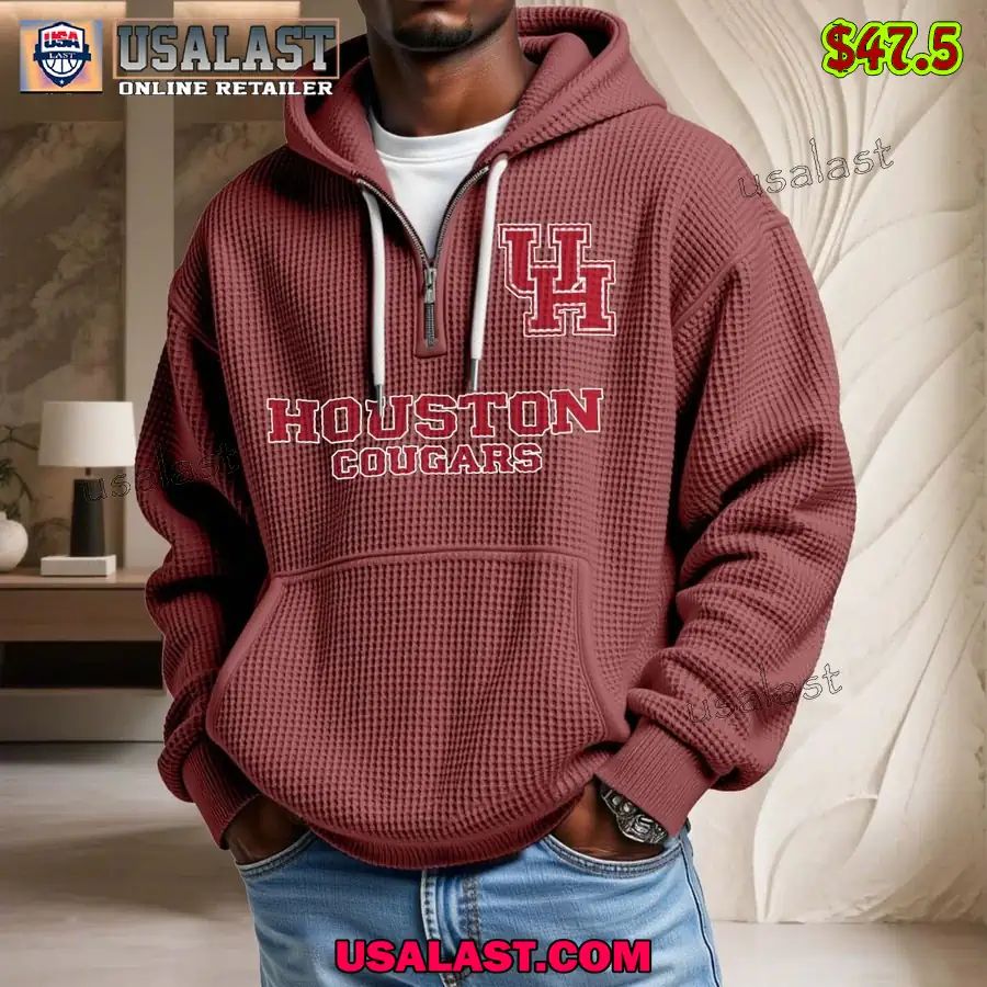 Houston Cougars Waffle Half Zip - Adult & Kids T-Shirts, Sweatshirts & Hoodies apparel design preview 1