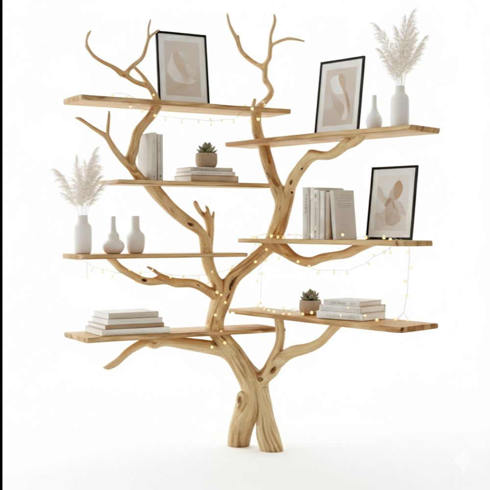 Driftwood Corner Shelf Handmade Tree-Shaped Bookcase - Adult & Kids T-Shirts, Sweatshirts & Hoodies apparel design preview 1