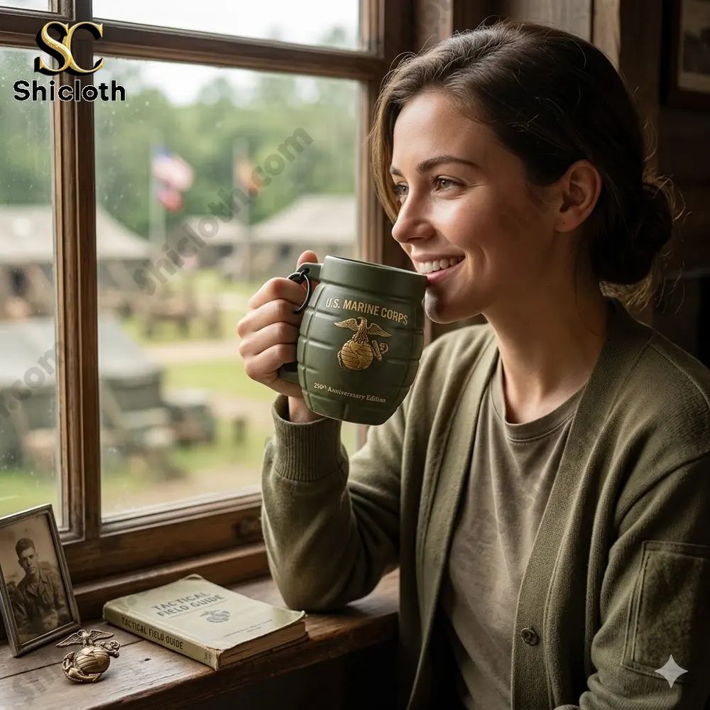 USMC 250th Anniversary Edition Grenade Mug - Adult & Kids T-Shirts, Sweatshirts & Hoodies apparel design preview 1