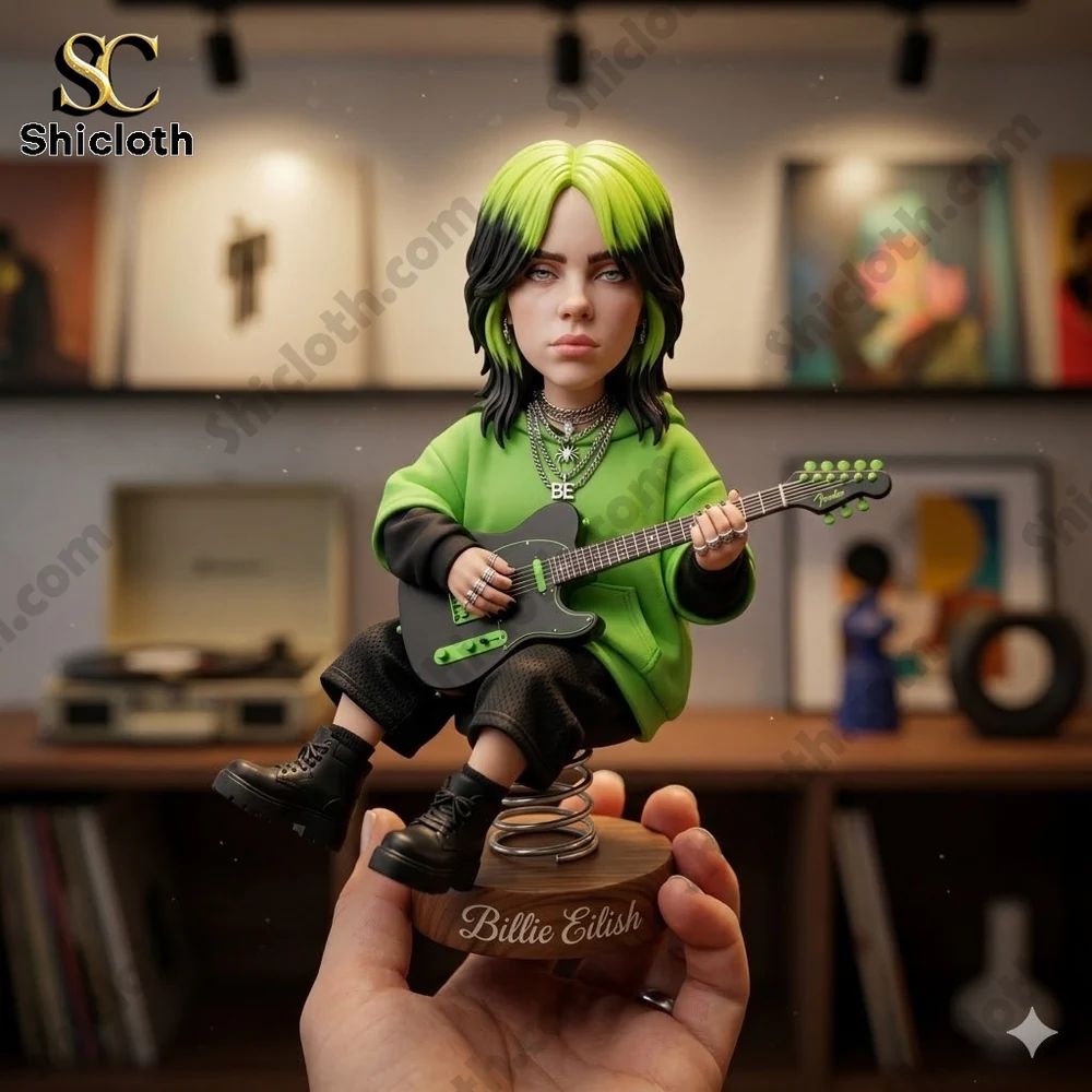 Billie Eilish Decor Car Dashboard Bobblehead - Adult & Kids T-Shirts, Sweatshirts & Hoodies apparel design preview 1