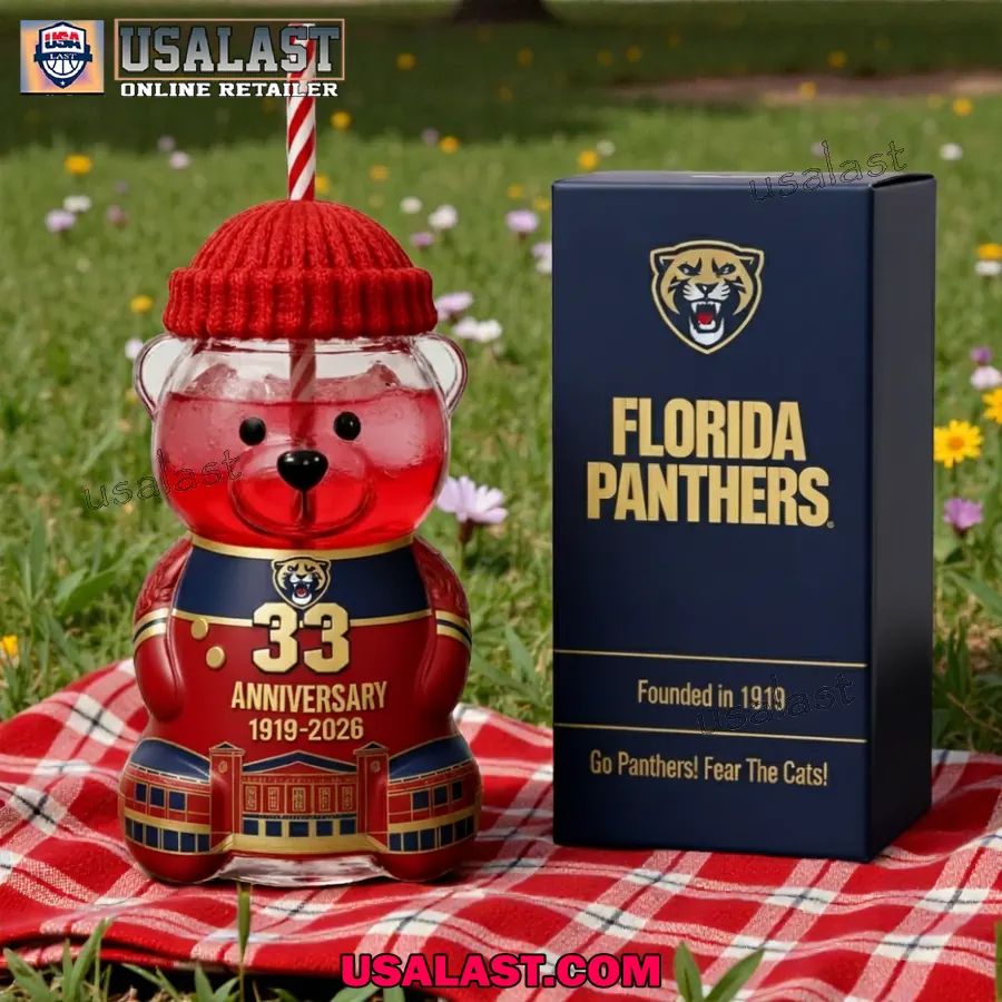 Florida Panthers 33rd Anniversary Collectible Bear - Adult & Kids T-Shirts, Sweatshirts & Hoodies apparel design preview 1