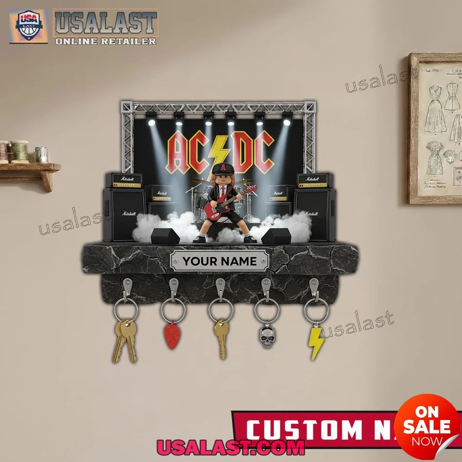 Personalized AC/DC Custom Wall Key Holder - Adult & Kids T-Shirts, Sweatshirts & Hoodies apparel design preview 1