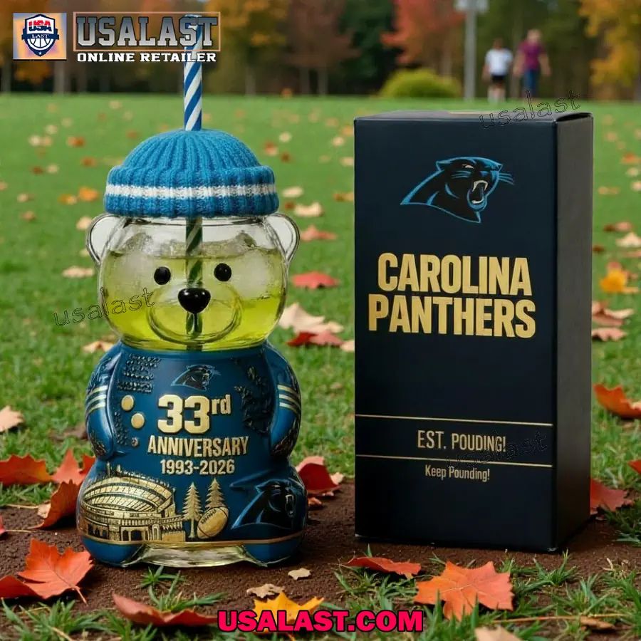 Carolina Panthers 33rd Anniversary Collectible Bear - Adult & Kids T-Shirts, Sweatshirts & Hoodies apparel design preview 1