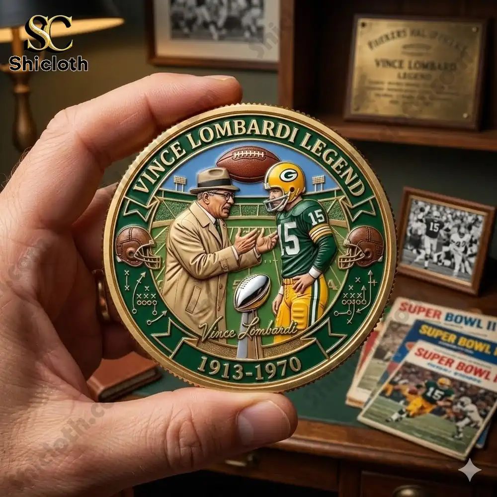 Vince Lombardi Legend Commemorative Coin - Adult & Kids T-Shirts, Sweatshirts & Hoodies apparel design preview 1