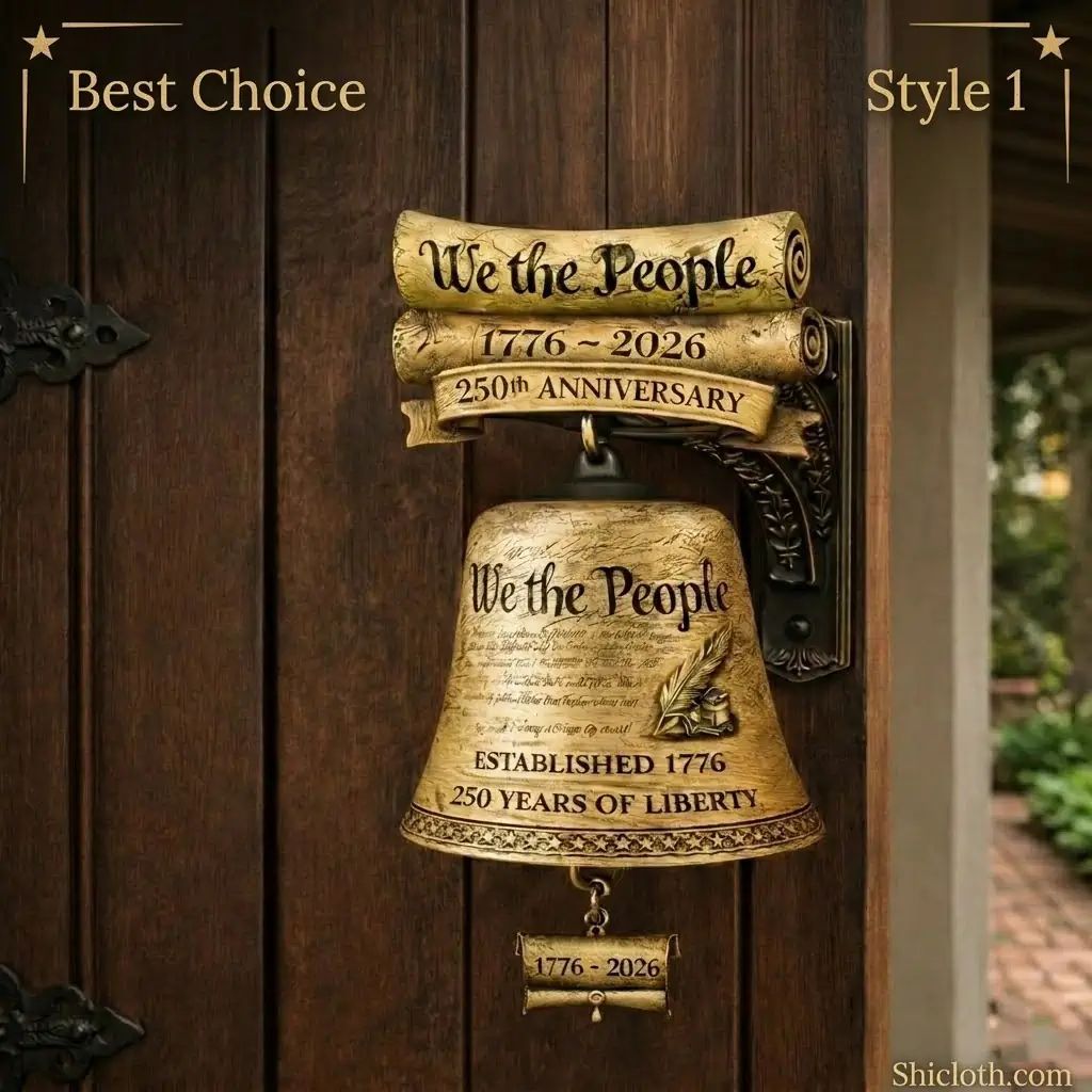 We The People 250th Anniversary Wall Bell Doorbell - Adult & Kids T-Shirts, Sweatshirts & Hoodies apparel design preview 1