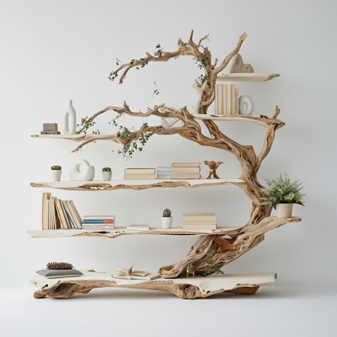 Handcrafted Oak Tree Bookshelf - Adult & Kids T-Shirts, Sweatshirts & Hoodies apparel design preview 1