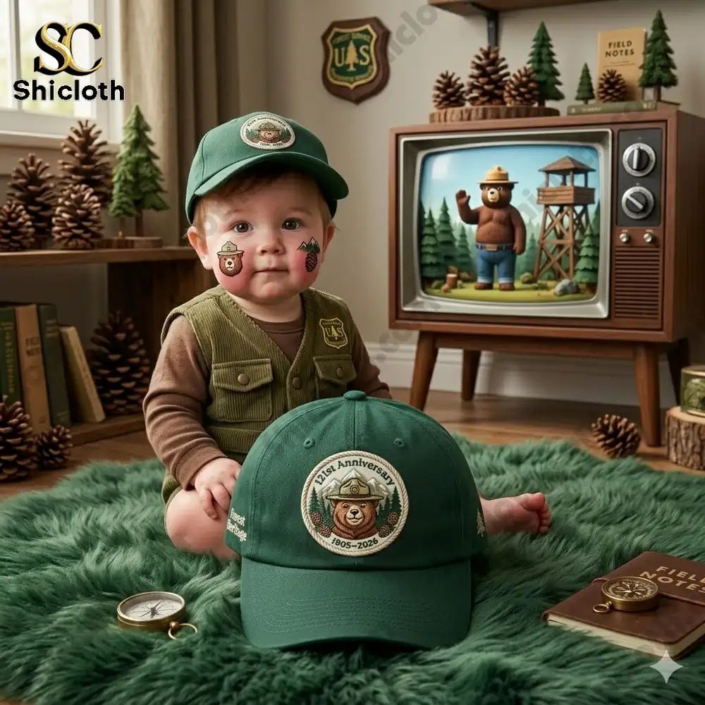Smokey Bear 121st Anniversary Cap Hat - Adult & Kids T-Shirts, Sweatshirts & Hoodies apparel design preview 1