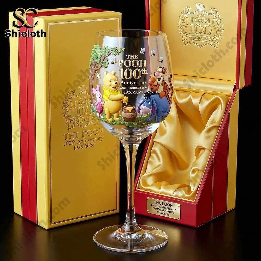 The Pooh 100th Anniversary Commemorative Glass Goblet - Adult & Kids T-Shirts, Sweatshirts & Hoodies apparel design preview 1
