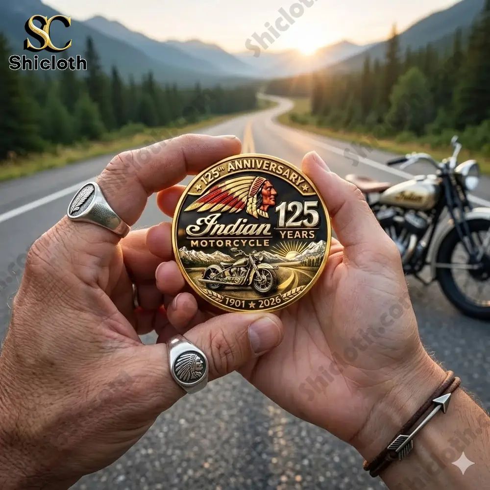 Indian Motorcycle 125th Anniversary Commemorative - Adult & Kids T-Shirts, Sweatshirts & Hoodies apparel design preview 1