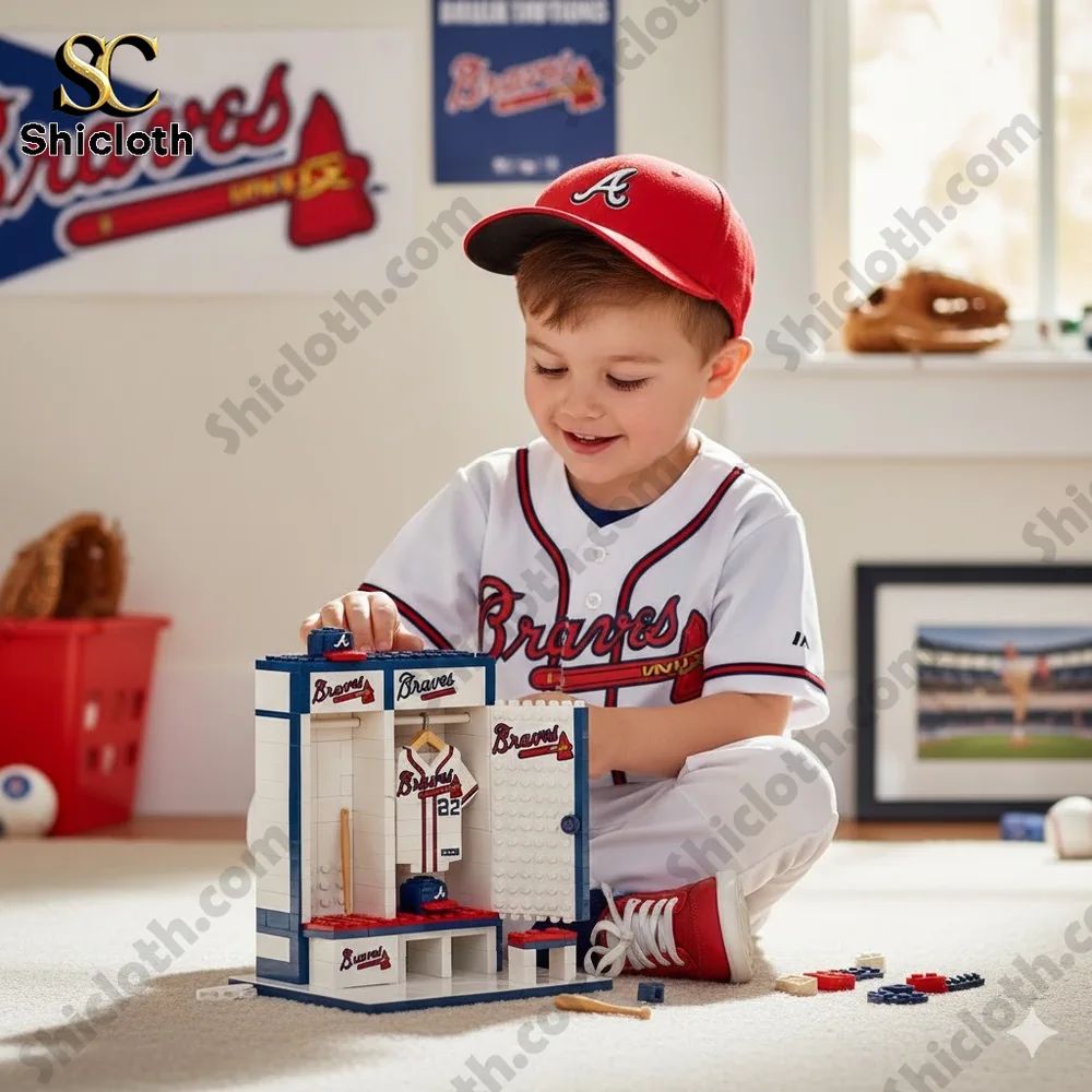 Atlanta Braves Locker Room Building Blocks - Adult & Kids T-Shirts, Sweatshirts & Hoodies apparel design preview 1