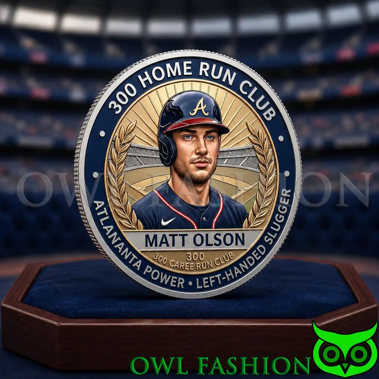 Matt Olson 300 Career Home Runs Commemorative Coin - Adult & Kids T-Shirts, Sweatshirts & Hoodies apparel design preview 1