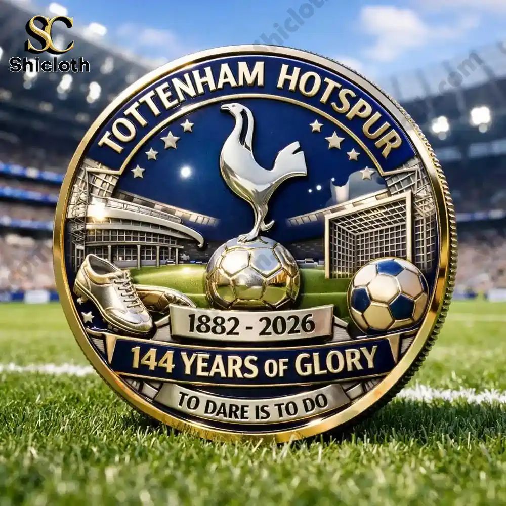 Tottenham Hotspur 144th Anniversary Coin - Adult & Kids T-Shirts, Sweatshirts & Hoodies apparel design preview 1