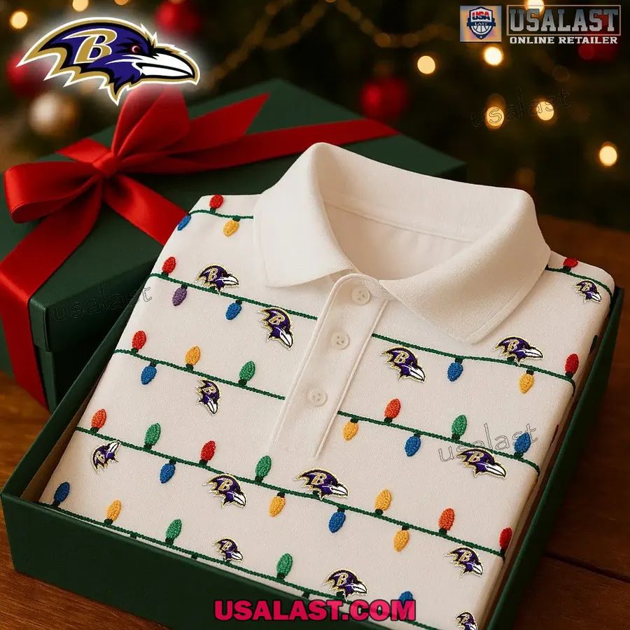 Baltimore Ravens Premium Christmas Polo - Adult & Kids T-Shirts, Sweatshirts & Hoodies apparel design preview 1