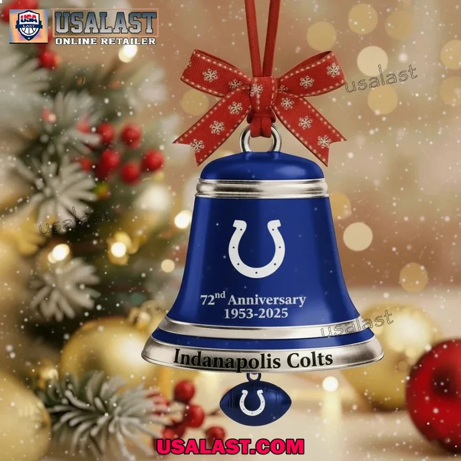 Indianapolis Colts 2025 Christmas Bell Ornament - Adult & Kids T-Shirts, Sweatshirts & Hoodies apparel design preview 1