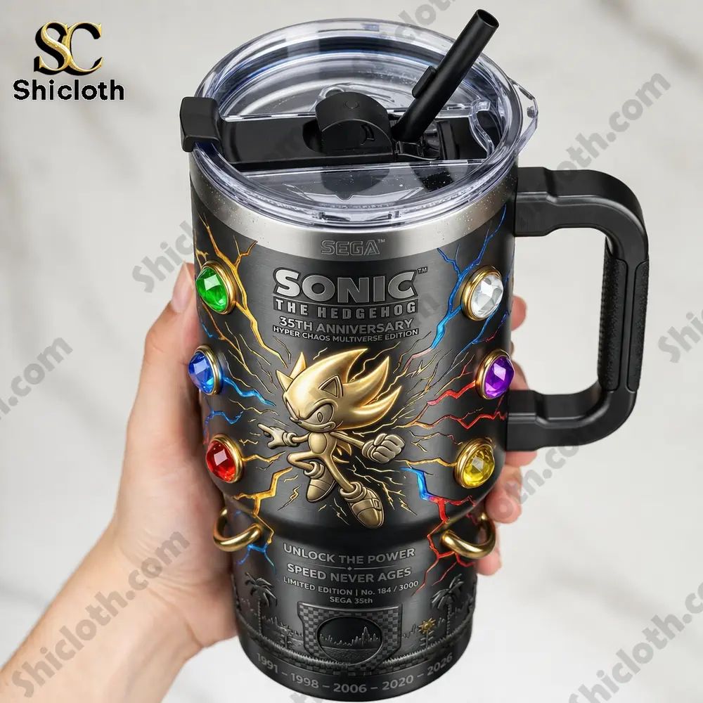 Sonic 35th Anniversary Collector YETI Tumbler - Adult & Kids T-Shirts, Sweatshirts & Hoodies apparel design preview 1