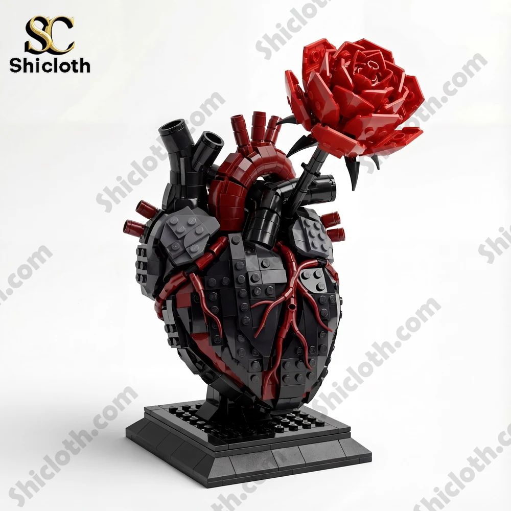 The Heartbeat in Bloom Rose Heart Sculpture - Adult & Kids T-Shirts, Sweatshirts & Hoodies apparel design preview 1