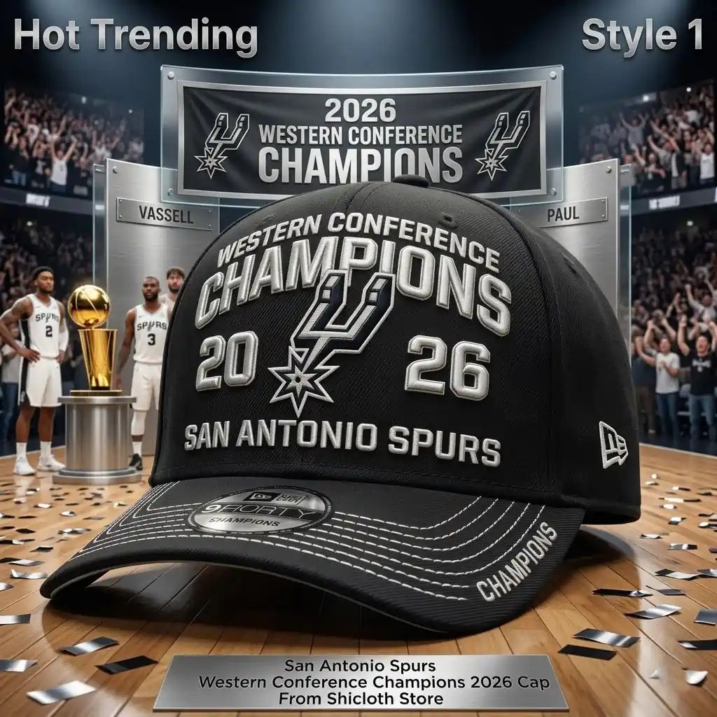 San Antonio Spurs Western Conference Champions 2026 - Adult & Kids T-Shirts, Sweatshirts & Hoodies apparel design preview 1