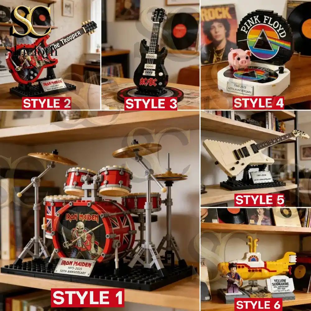 Pick Your Legend Rock Band Collector Bulding Brick - Adult & Kids T-Shirts, Sweatshirts & Hoodies apparel design preview 1
