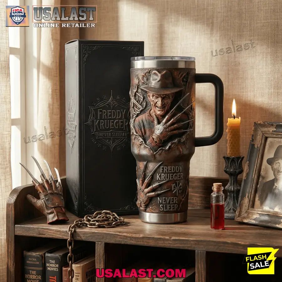 Freddy Krueger 3D Horror Tumbler With Handle - Adult & Kids T-Shirts, Sweatshirts & Hoodies apparel design preview 1