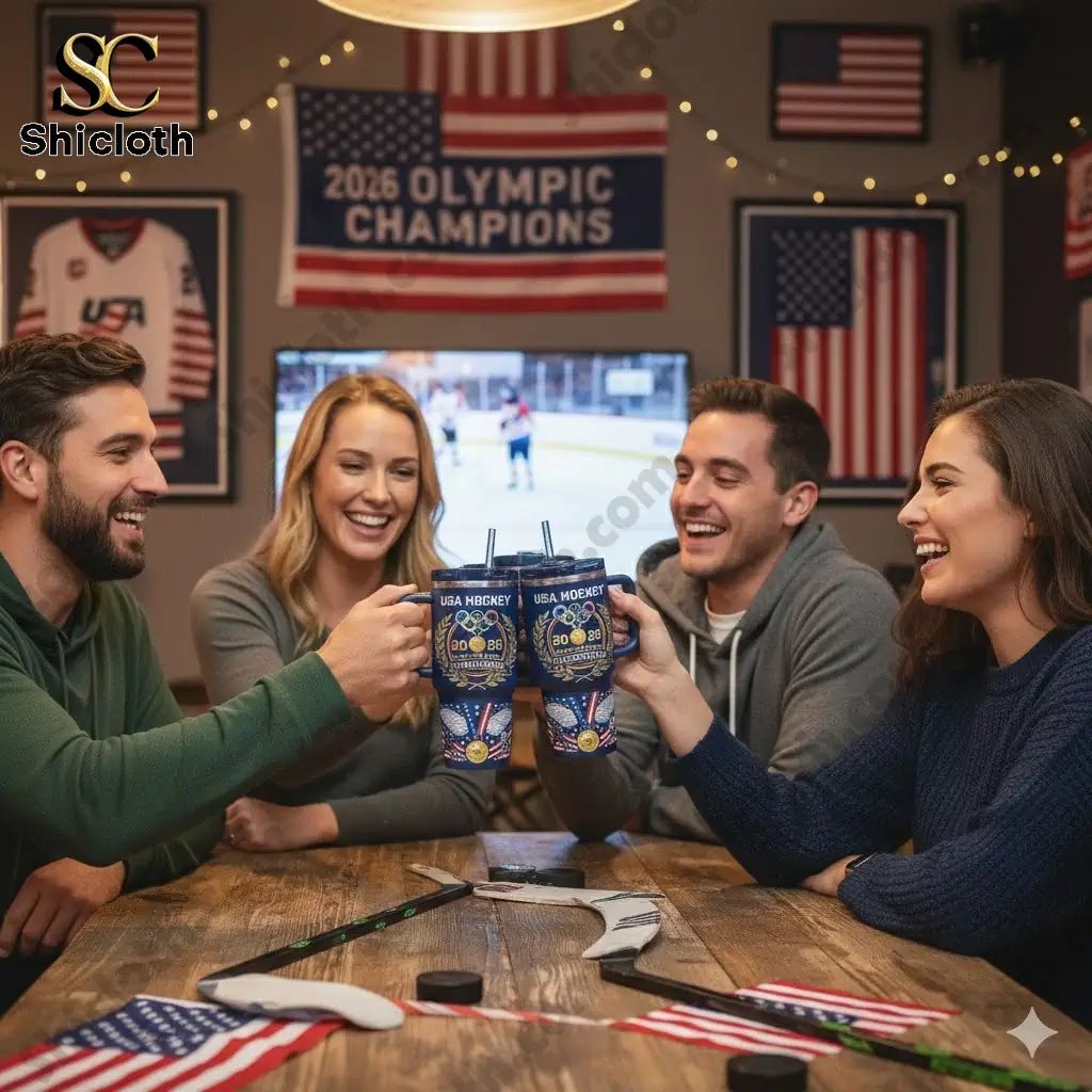 Usa Hockey 2026 Olympic Gold Medal Champion Tumbler - Adult & Kids T-Shirts, Sweatshirts & Hoodies apparel design preview 1