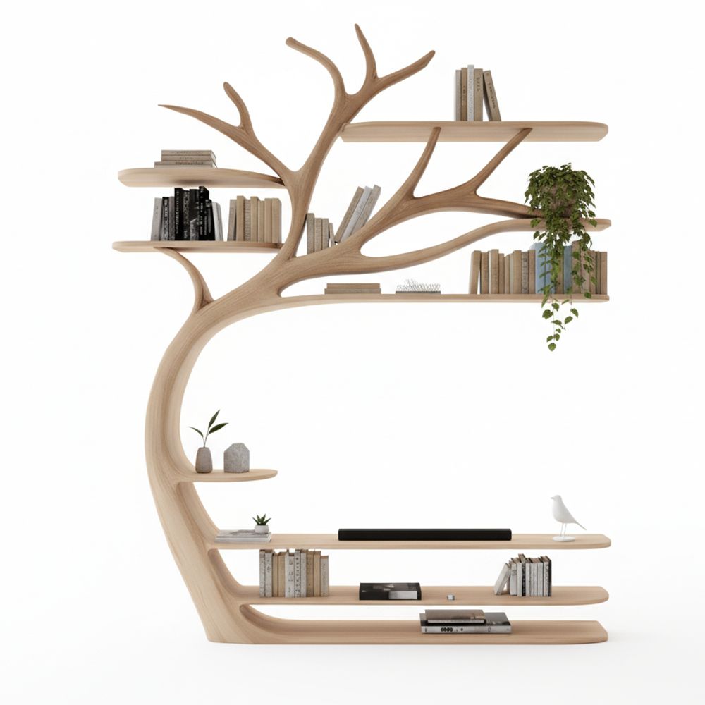 Handcrafted Tree TV Stand and Bookshelf - Adult & Kids T-Shirts, Sweatshirts & Hoodies apparel design preview 1