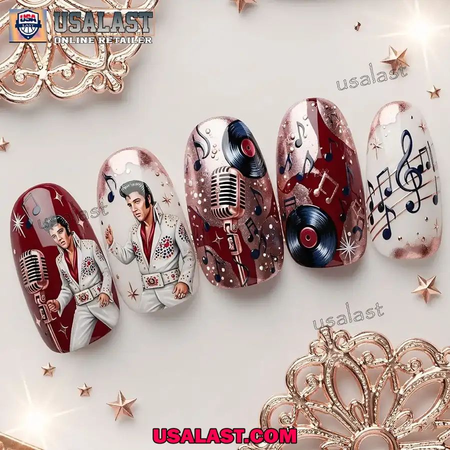 Elvis Presley Nails Box Gift For Fan - Adult & Kids T-Shirts, Sweatshirts & Hoodies apparel design preview 1