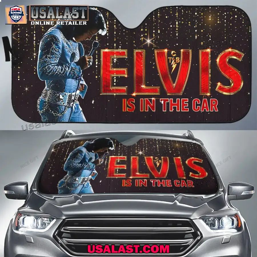 Elvis Presley Is In The Car Windshield Sunshade - Adult & Kids T-Shirts, Sweatshirts & Hoodies apparel design preview 1