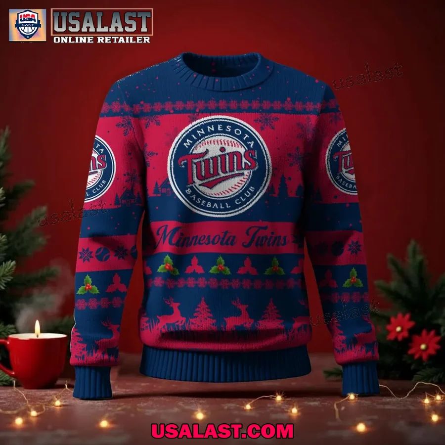 Minnesota Twins Ugly Christmas Sweater Jumper - Adult & Kids T-Shirts, Sweatshirts & Hoodies apparel design preview 1