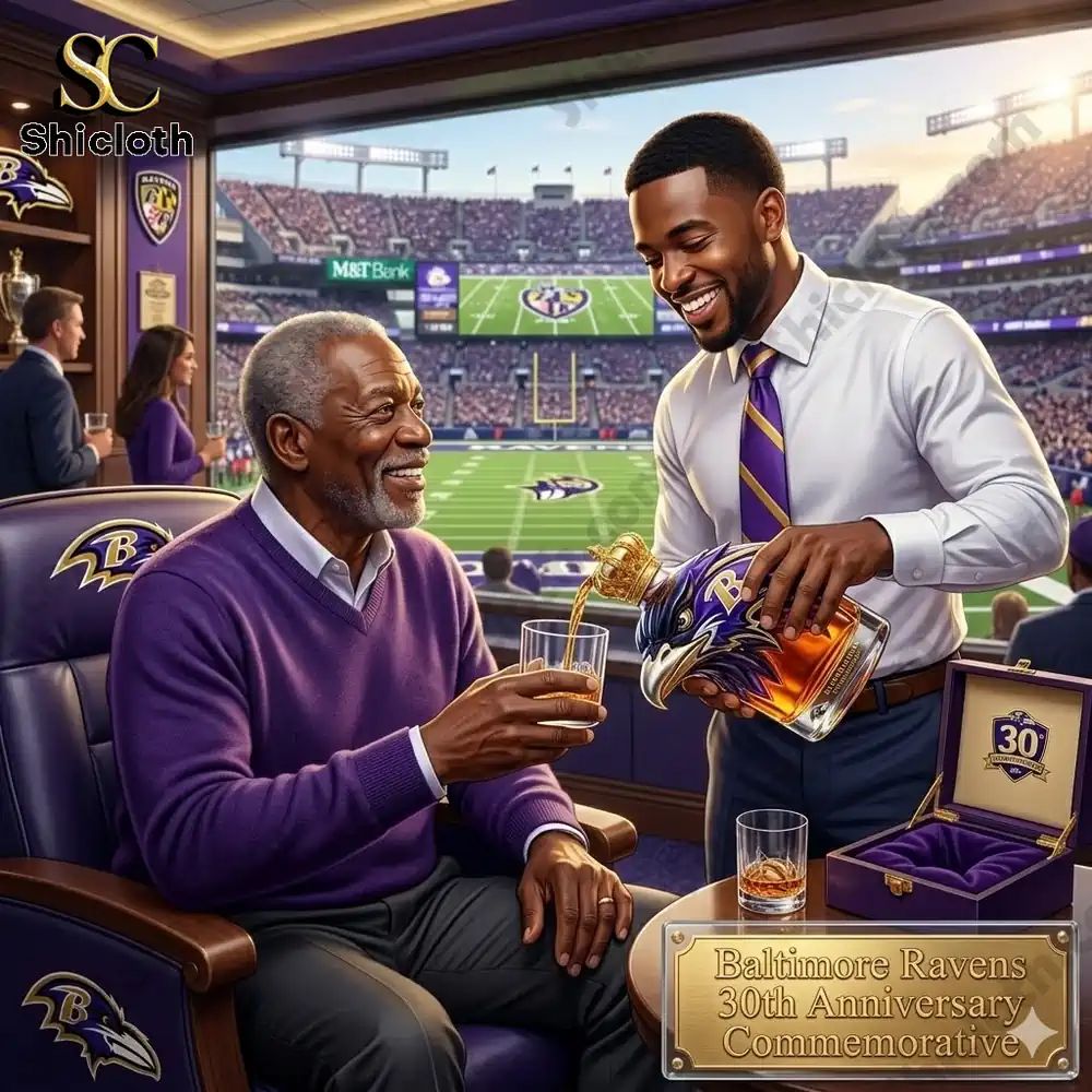 Baltimore Ravens 30th Anniversary Commemorative Crown - Adult & Kids T-Shirts, Sweatshirts & Hoodies apparel design preview 1