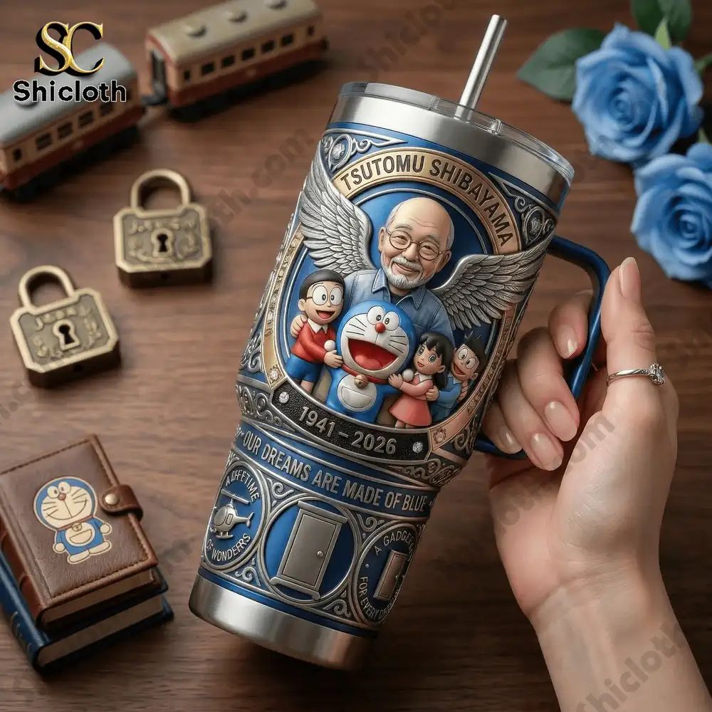 Tsutomu Shibayama Doraemon 40oz Tumbler With Handle - Adult & Kids T-Shirts, Sweatshirts & Hoodies apparel design preview 1