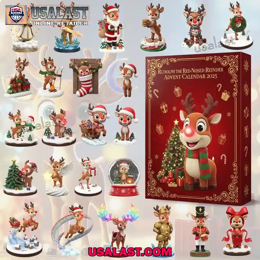 Rudolph The Red Nosed Reinder Advent Calendar 2025 - Adult & Kids T-Shirts, Sweatshirts & Hoodies apparel design preview 1