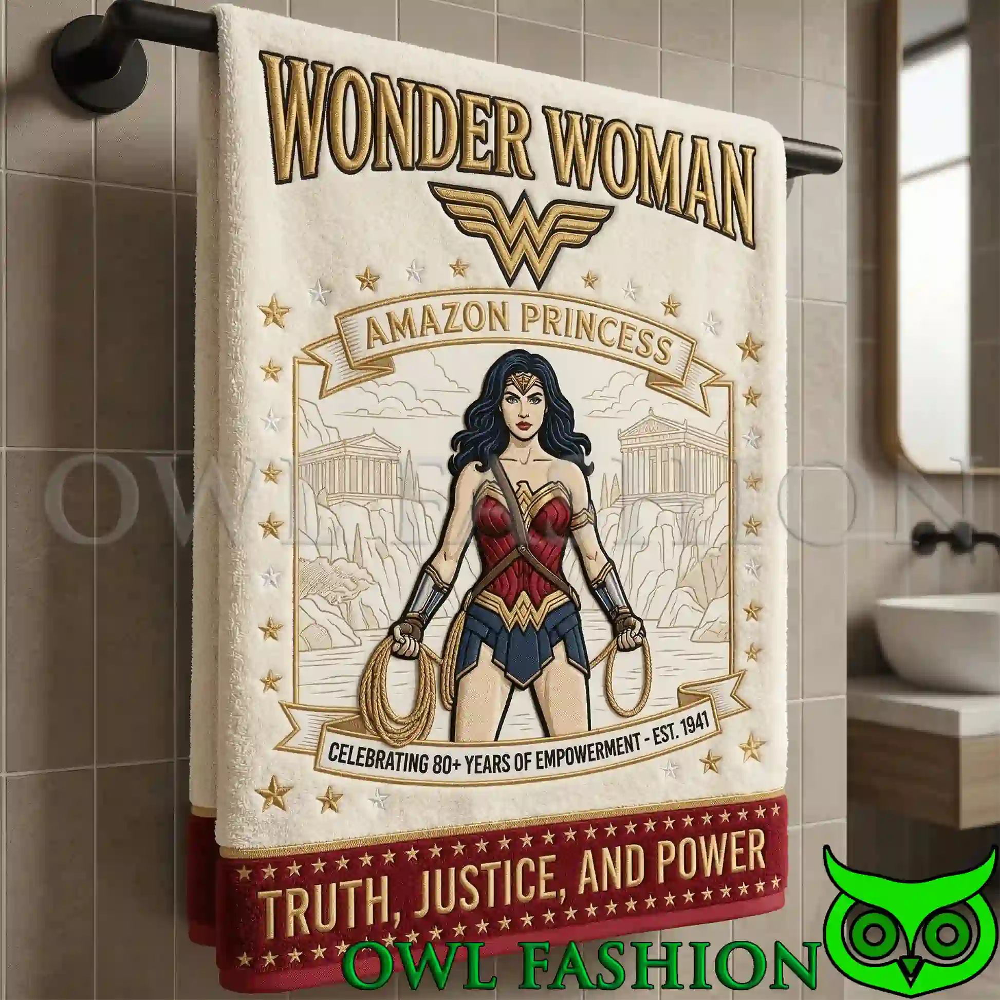 Wonder Woman Trust Justice and Power Premium Bath - Adult & Kids T-Shirts, Sweatshirts & Hoodies apparel design preview 1