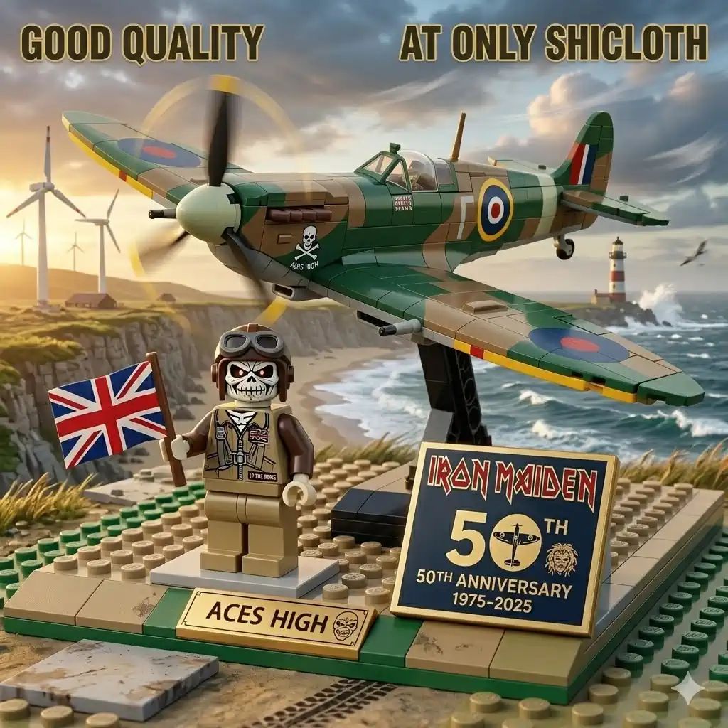 Iron Maiden 50Th Anniversary The Aces High Spitfire - Adult & Kids T-Shirts, Sweatshirts & Hoodies apparel design preview 1