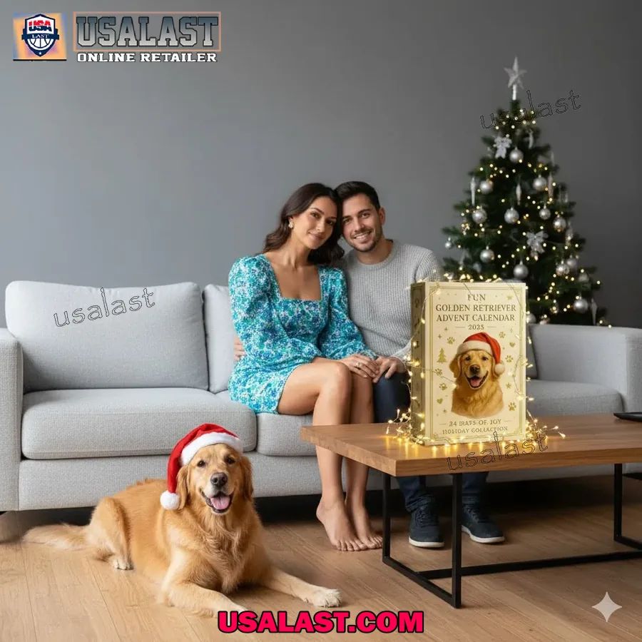 Golden Retriever Dog Advent Calendar 2025 - Adult & Kids T-Shirts, Sweatshirts & Hoodies apparel design preview 1