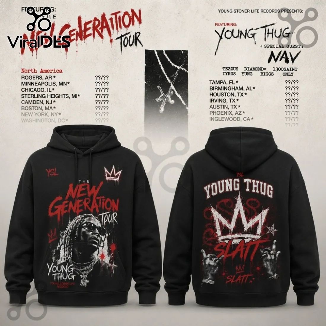Young Thug YSL The New Generation Tour Black - Adult & Kids T-Shirts, Sweatshirts & Hoodies apparel design preview 1