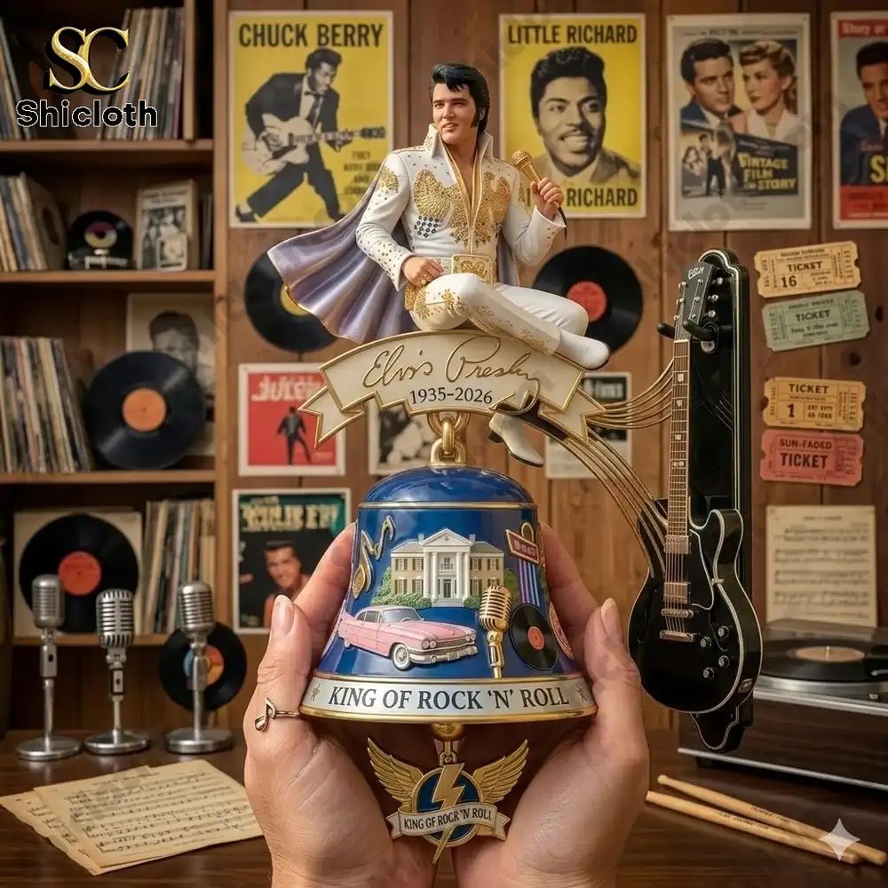 Elvis Presley 1935-2026 Commermorative Wall Bell - Adult & Kids T-Shirts, Sweatshirts & Hoodies apparel design preview 1