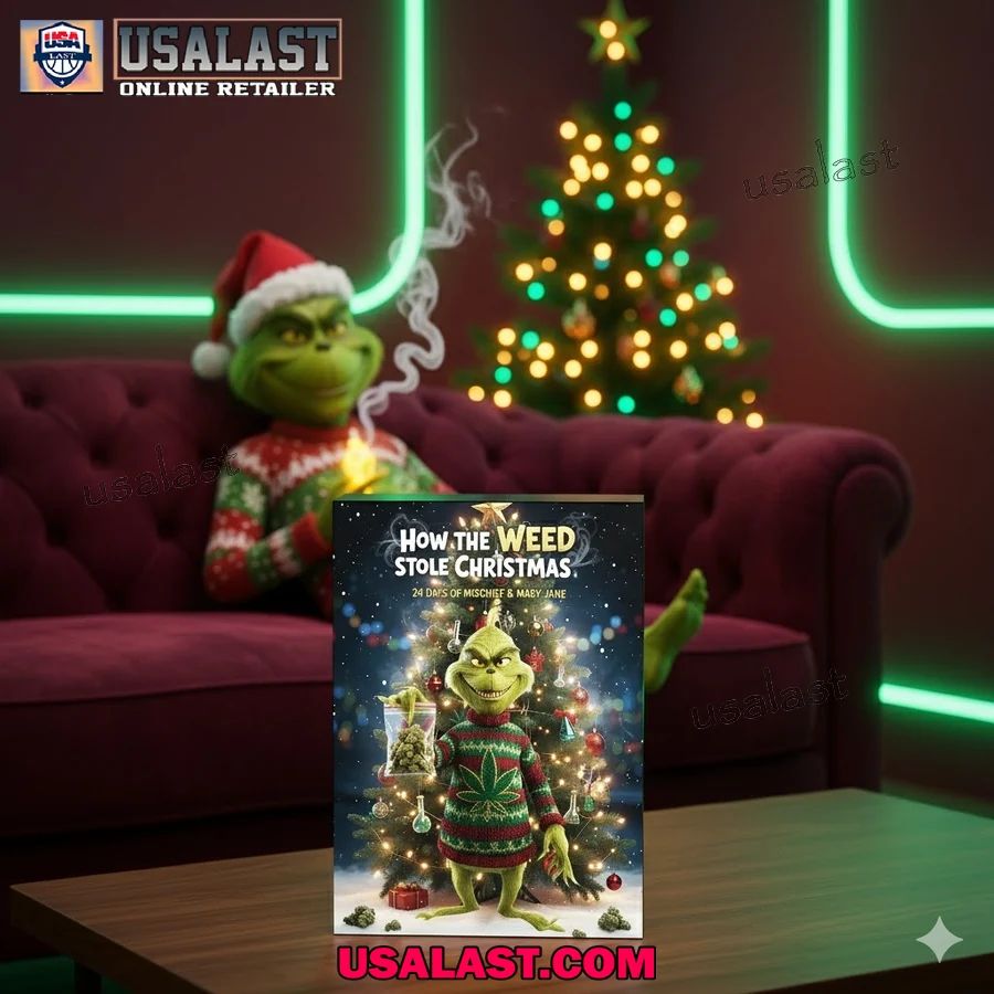 Grinch Stoner Advent Calendar Christmas Gift Box - Adult & Kids T-Shirts, Sweatshirts & Hoodies apparel design preview 1