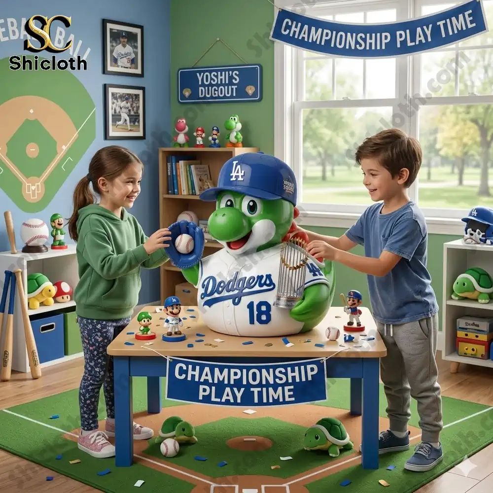 Yoshi Los Angeles Dodgers Rubber Duck - Adult & Kids T-Shirts, Sweatshirts & Hoodies apparel design preview 1