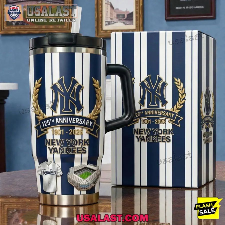 New York Yankees 125th Anniversary Tumbler With - Adult & Kids T-Shirts, Sweatshirts & Hoodies apparel design preview 1