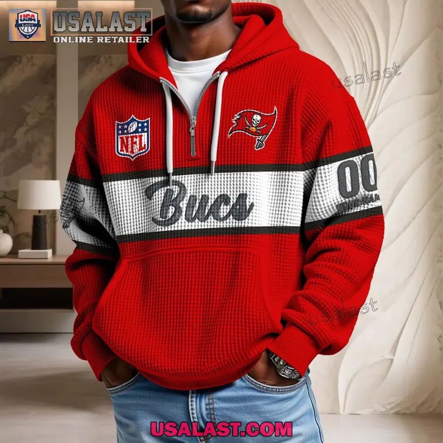 Tampa Bay Buccaneers Waffle Half Zip - Adult & Kids T-Shirts, Sweatshirts & Hoodies apparel design preview 1