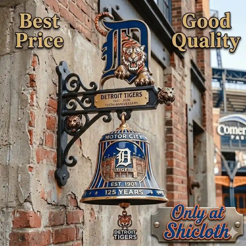 Detroit Tigers 125th Anniversary Wall Bell - Adult & Kids T-Shirts, Sweatshirts & Hoodies apparel design preview 1