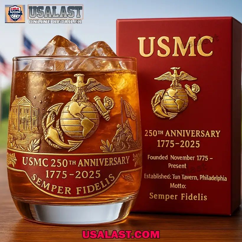 USMC 250th Anniversary 1775-2025 Wine Glass - Adult & Kids T-Shirts, Sweatshirts & Hoodies apparel design preview 1