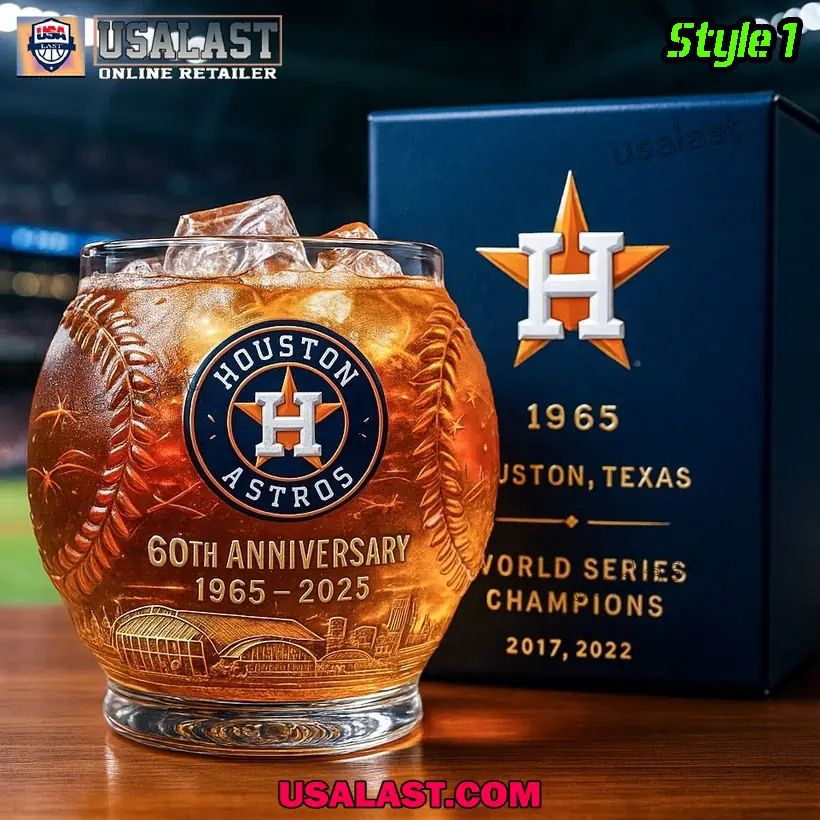 Houston Astros 60th Anniversary Wine Glass - Adult & Kids T-Shirts, Sweatshirts & Hoodies apparel design preview 1